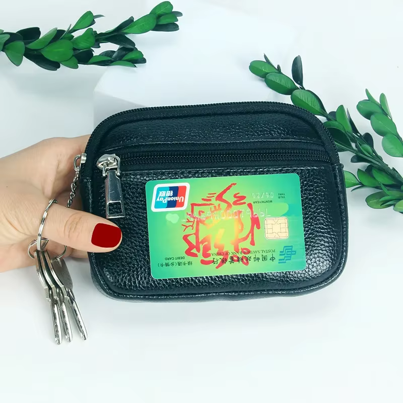 Femmes Mini portefeuille en cuir PU femme sac à main porte-carte porte-monnaie portefeuilles courts petit sac
