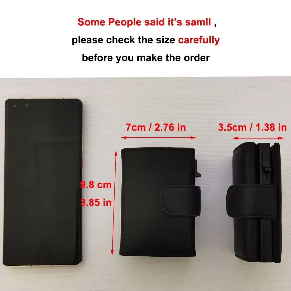 Portefeuille à trois volets en cuir microcarence Rfid pour hommes