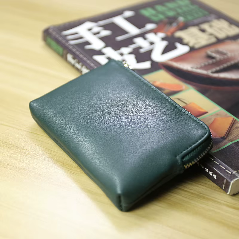 Mini portefeuilles en cuir véritable pour femmes et hommes, porte-monnaie Vintage, petit porte-monnaie, pochette pour cartes de crédit, sac d'argent