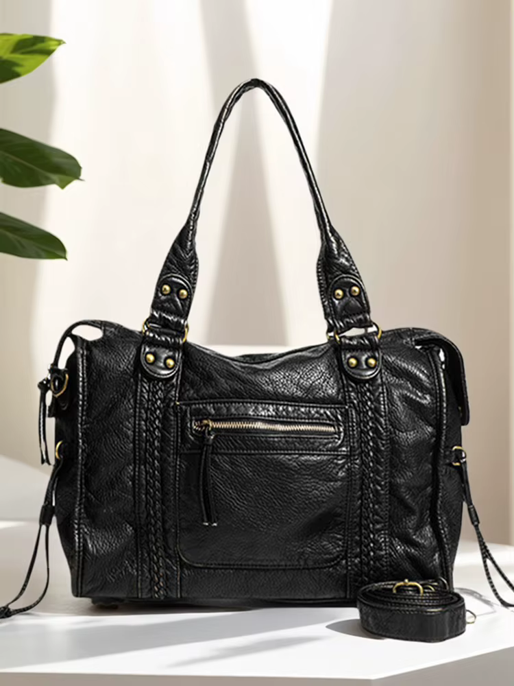 Sac à bandoulière rétro en cuir pour femmes
