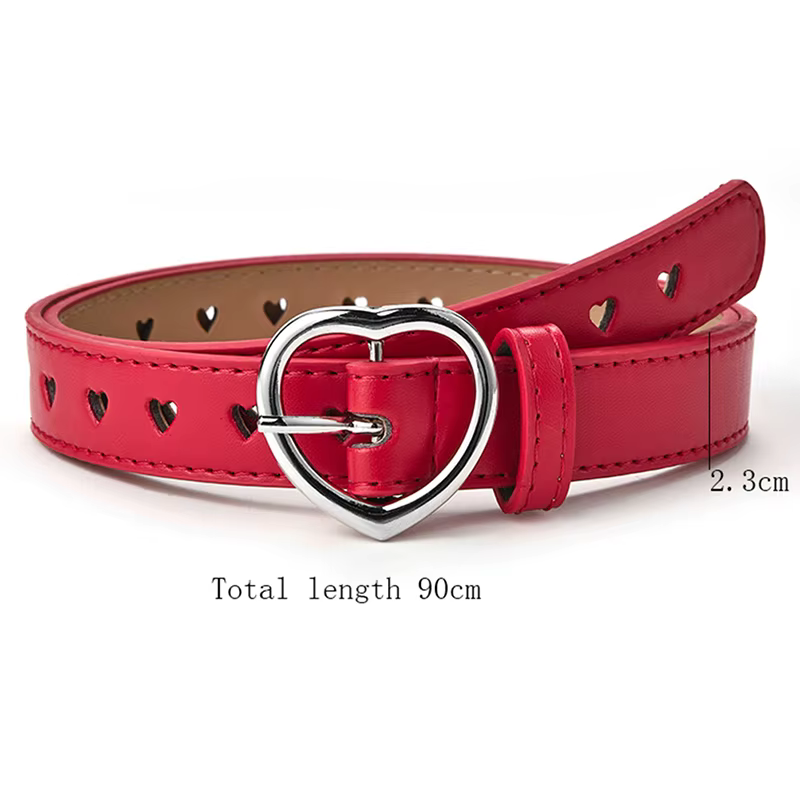 Ceinture squelette pour femme avec boucle cœur