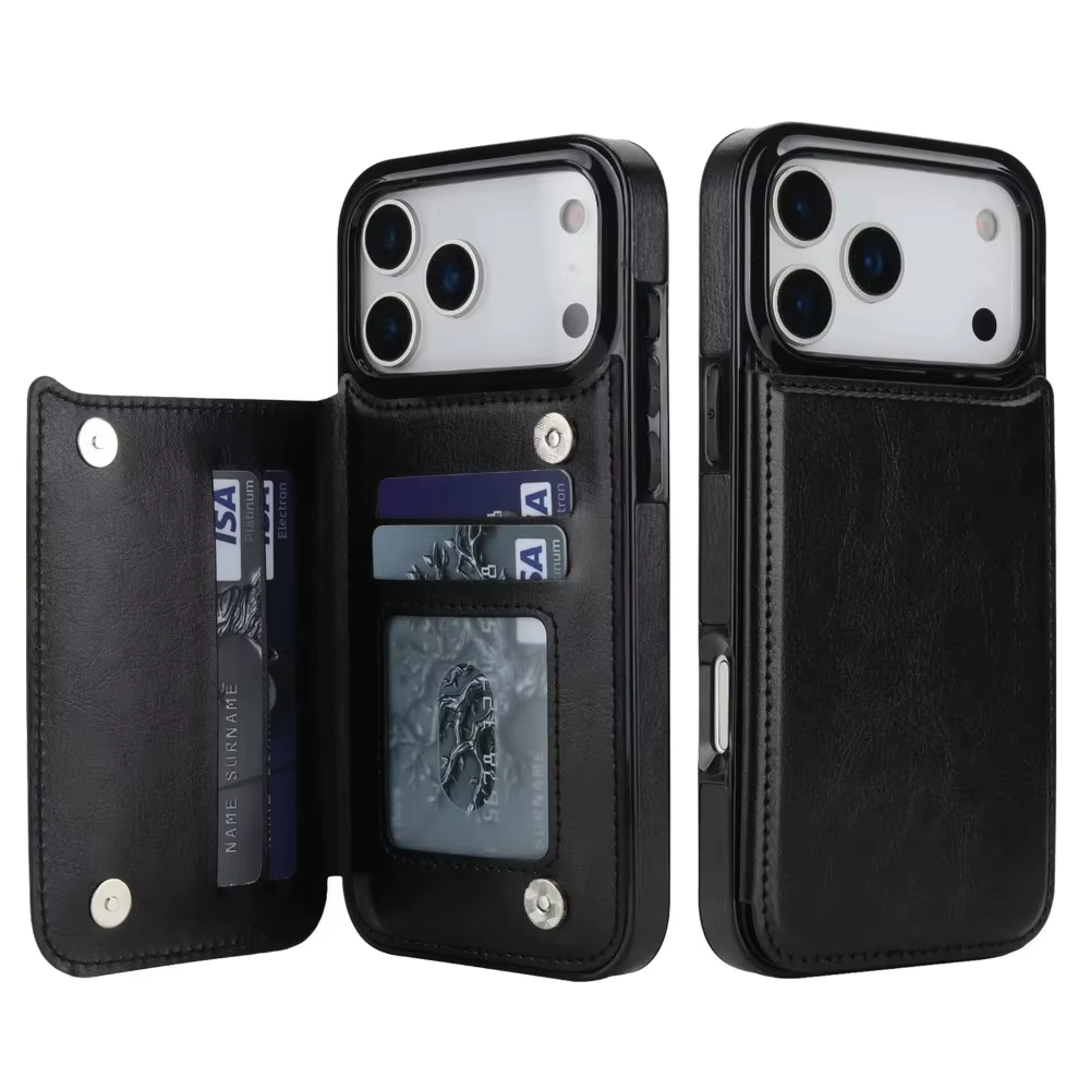 Étui portefeuille en cuir pour IPhone 17 Pro Max 17Air, haute entreprise, avec fentes pour cartes sur béquille, housse de Protection antichoc