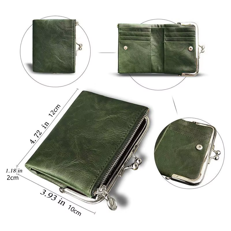 Portefeuille vintage en cuir pour femme