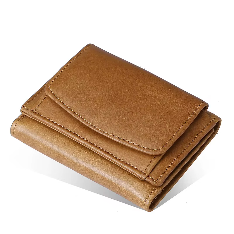 Portefeuille AirTag en cuir huilé RFID