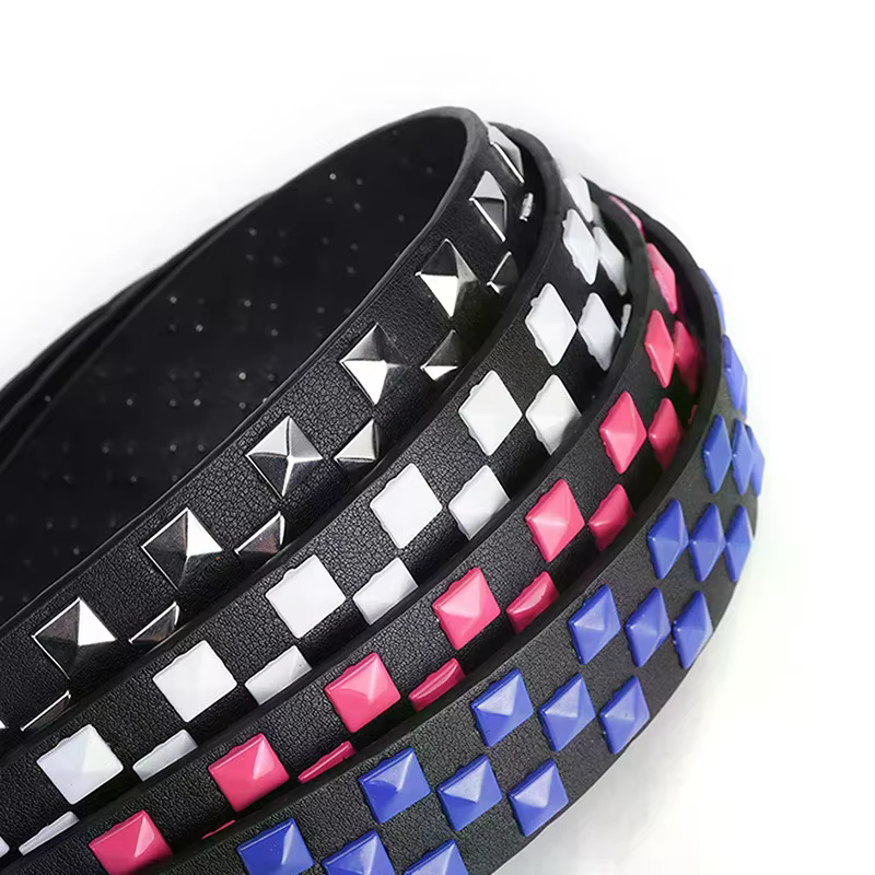 Nouvelle ceinture en cuir PU à rivets personnalisés, motif damier, 107 cm, unisexe, mode hip-hop punk, style Ins