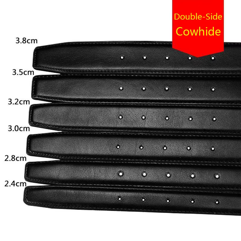 Ceintures sans boucle 2.4 2.8 3.0 3.2 3.5 3.8cm de largeur véritable ceinture hommes