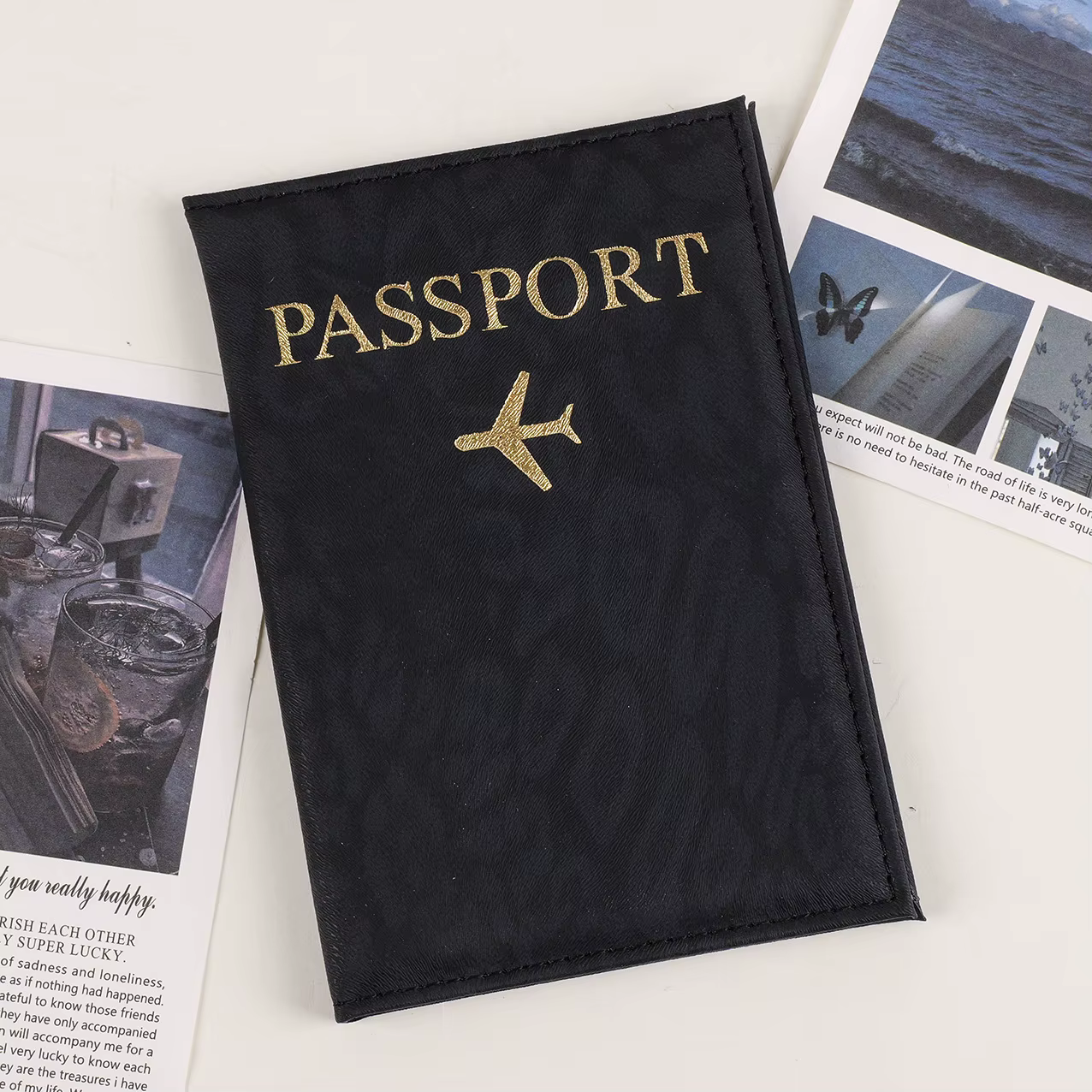 Étui de couverture de porte-passeport de voyage imprimé léopard pour femmes