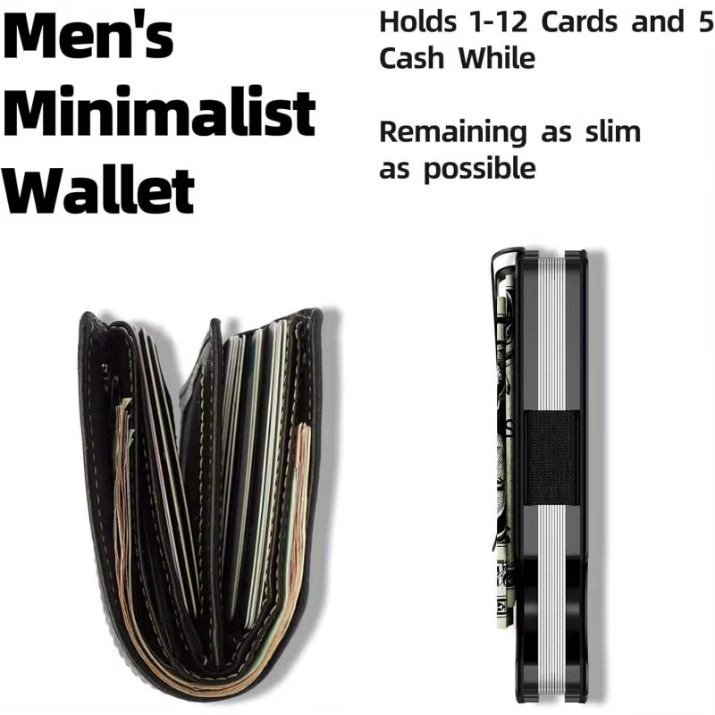 Portefeuille minimaliste mince avec blocage RFID pour hommes