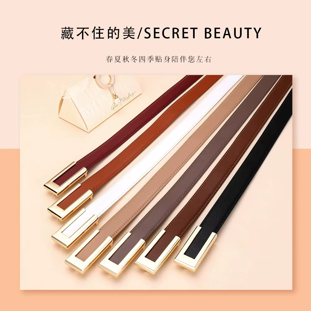 Ceinture en cuir véritable pour femme