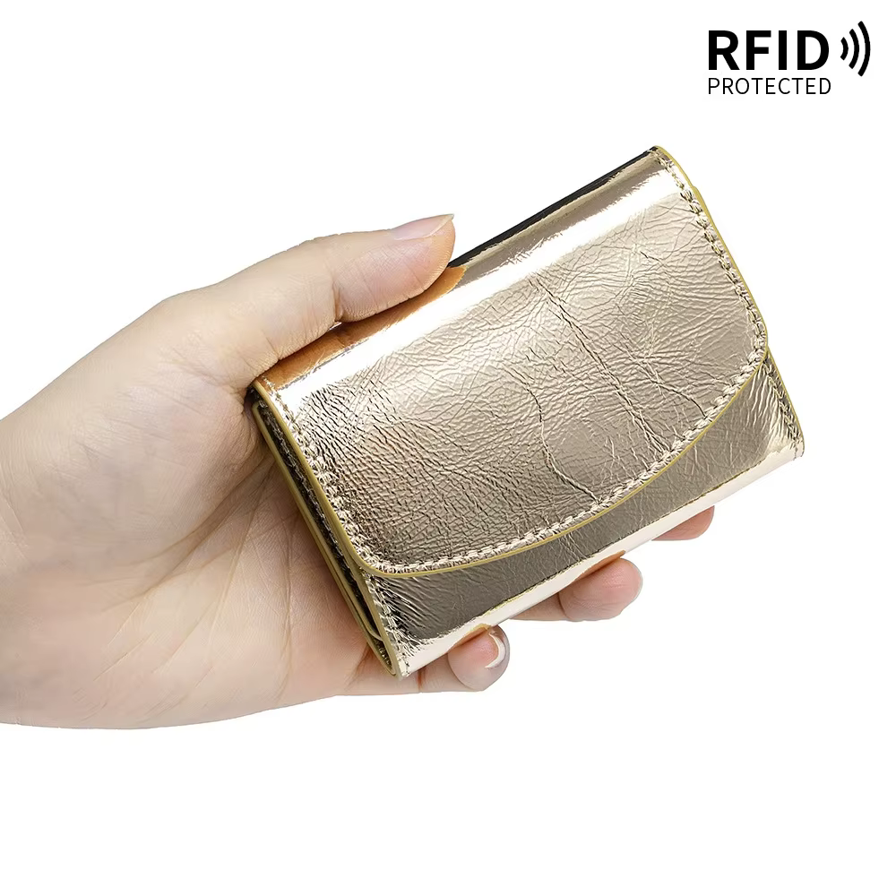 Nouveau portefeuille court en cuir véritable pour femmes