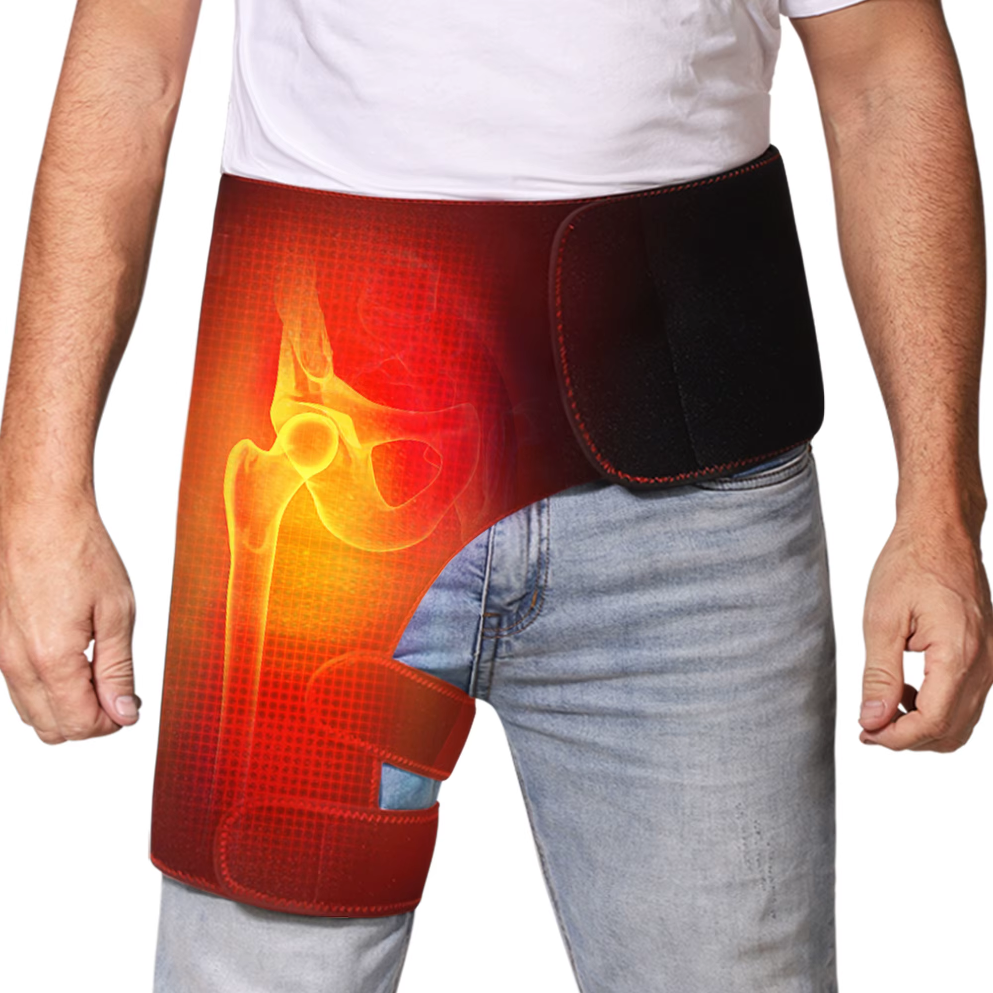 Ceinture de massage chauffante électrique pour les hanches, 3 vitesses de vibration, massage par compresse chaude, soulage la douleur, détente musculaire, récupération sportive