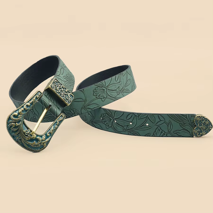 Ceinture sculptée avec impression de cuir chevelu pour femme