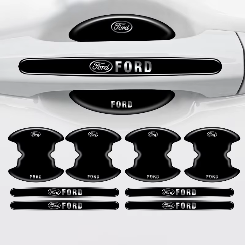 Autocollant de protection pour poignée de porte de voiture, bande de garniture anti-rayures, Film de protection pour poignée de porte, pour Ford Mustang Fiesta Kuga Edge