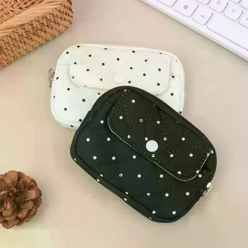 Porte-monnaie à pois mignon de style coréen