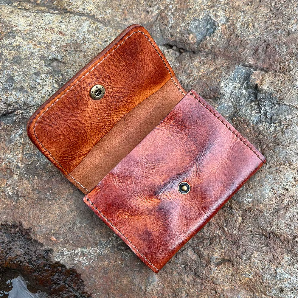 Brepostal-Portefeuille en cuir véritable rétro pour hommes et femmes