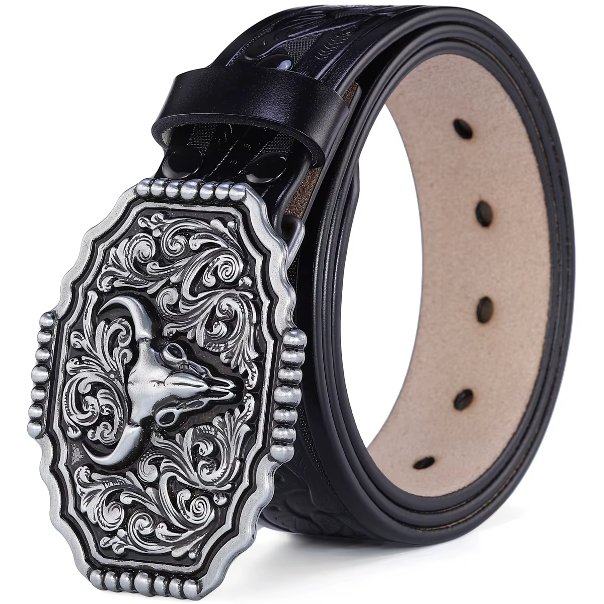 Ceinture occidentale à boucle Big Bull pour hommes
