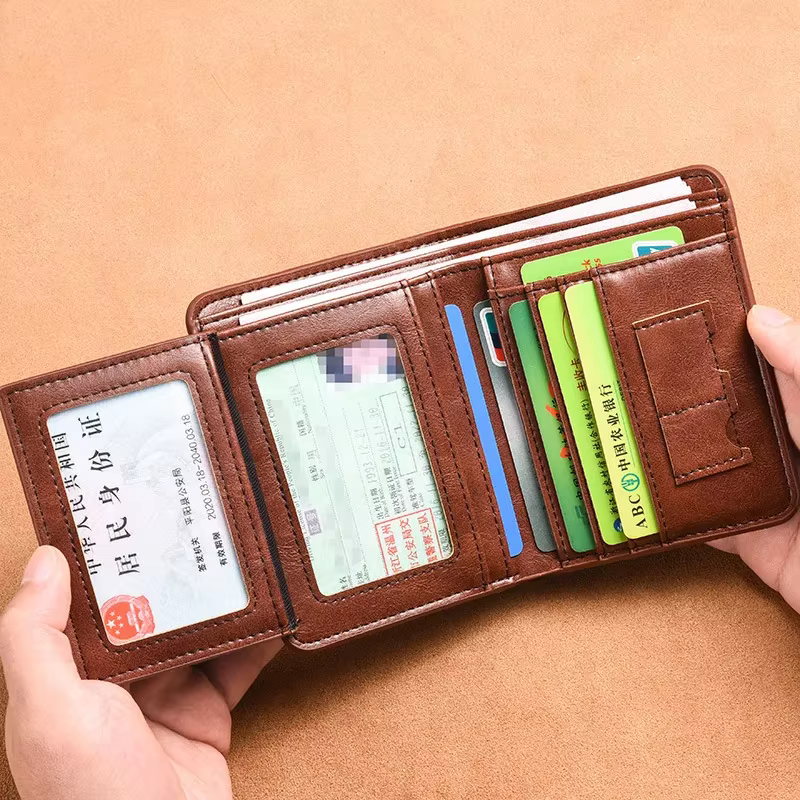 Portefeuille de luxe en cuir PU pour hommes