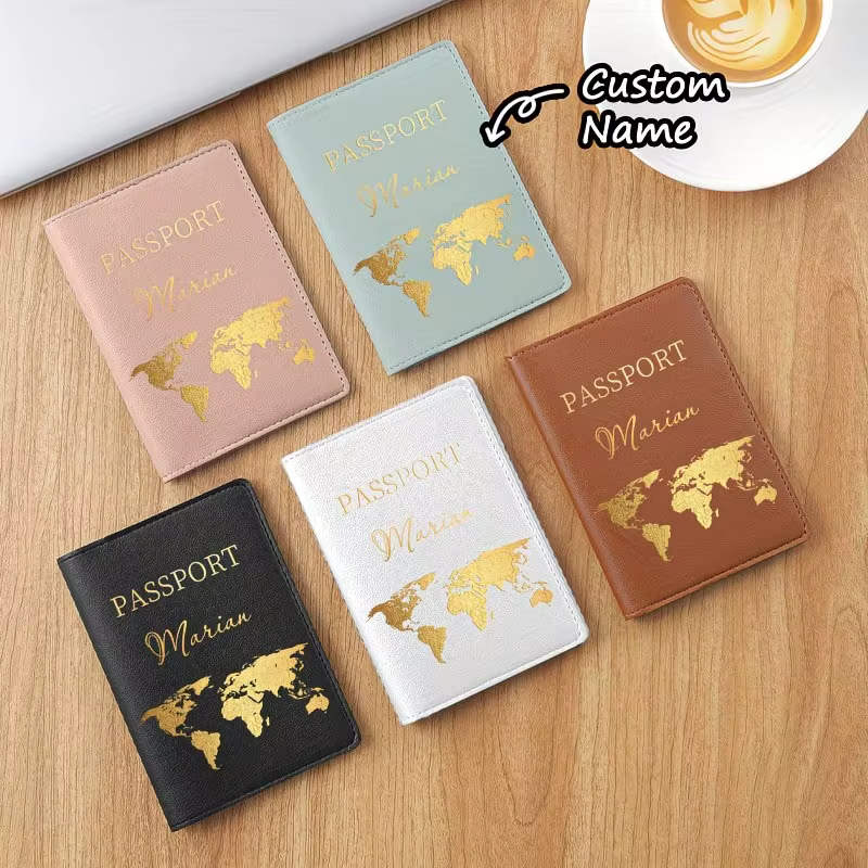 Porte-passeport personnalisé avec lettres et nom
