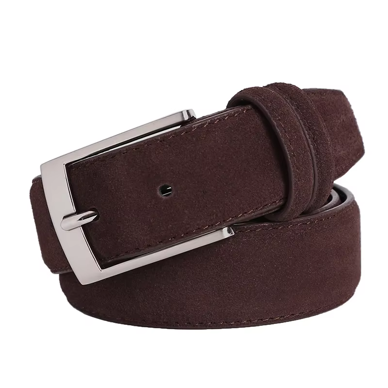 Nouvelle Collection 2026 : Ceinture en Cuir Véritable Velours de Marque Tendance pour Hommes