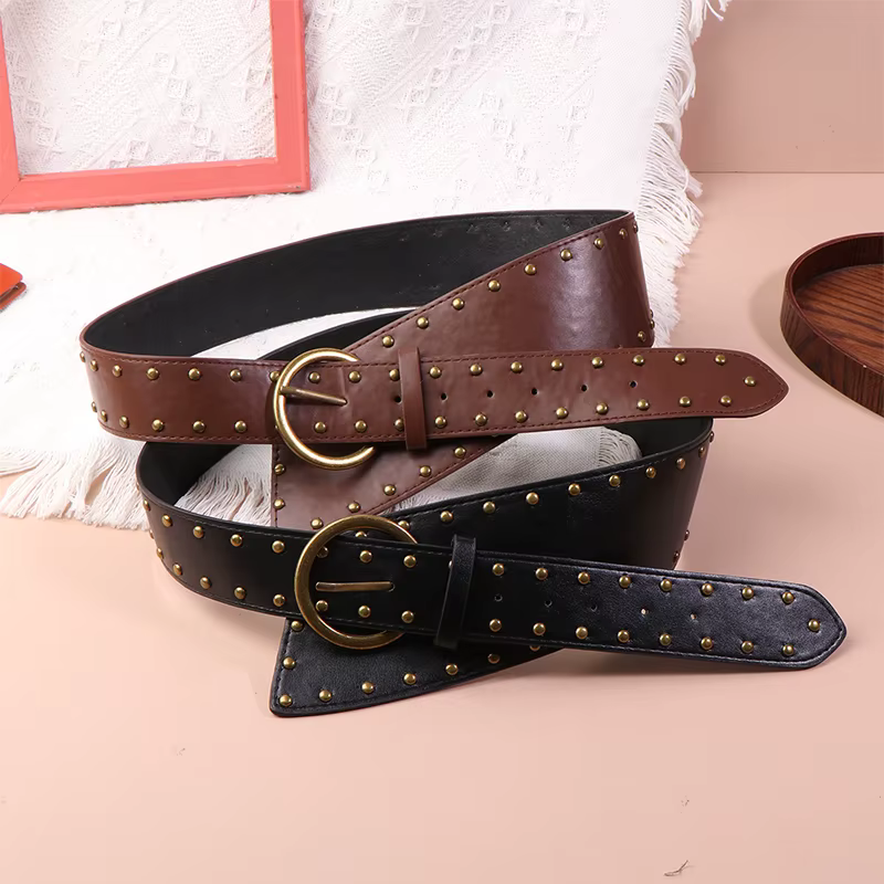 Nouvelle ceinture en cuir de style western pour femmes
