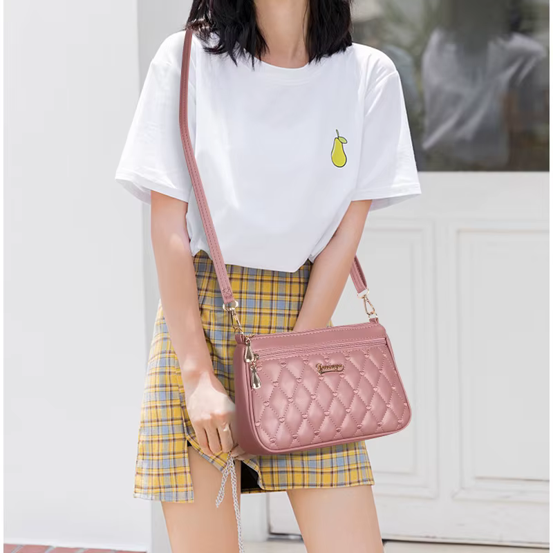 Sacs à bandoulière en cuir PU avec fermeture éclair pour femme