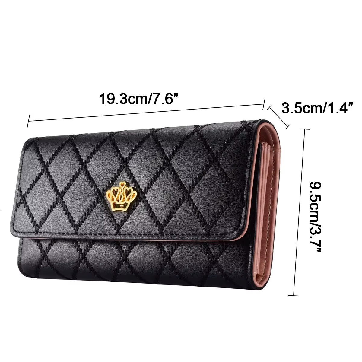 Portefeuille long en cuir PU pour femme