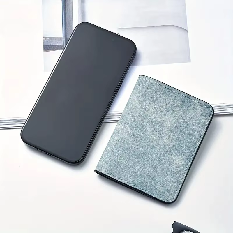 Portefeuille slim pour homme avec plusieurs fentes pour cartes et porte-carte d'identité