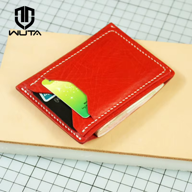 WUTA-Mini porte-cartes en papier kraft, modèle horizontal simple, portefeuille en cuir, ensemble de motifs, outils de bricolage, 913