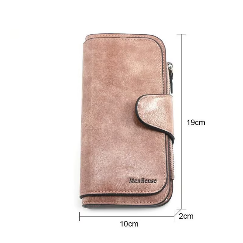 Mode portefeuille femme longue pochette en cuir PU sac à main grande capacité porte-carte fermeture éclair porte-monnaie sac d'argent pour dames