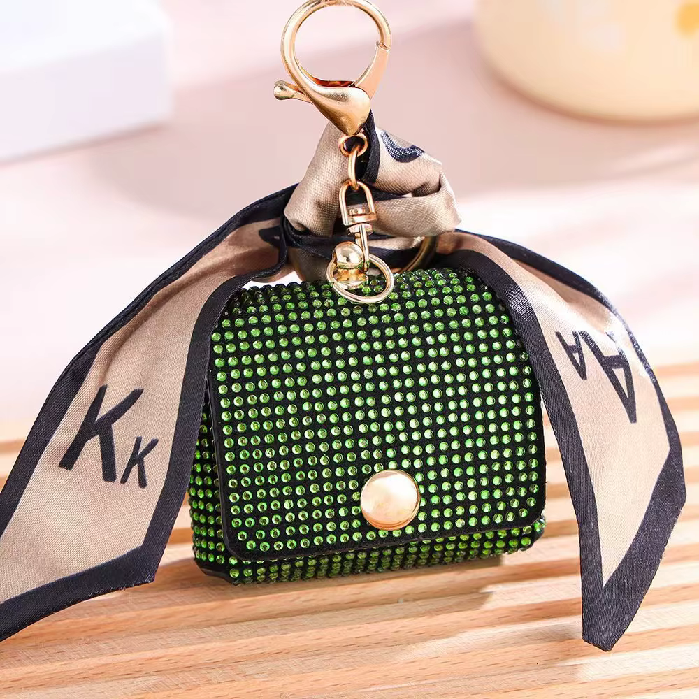 Mini porte-monnaie en diamant brillant avec rabat