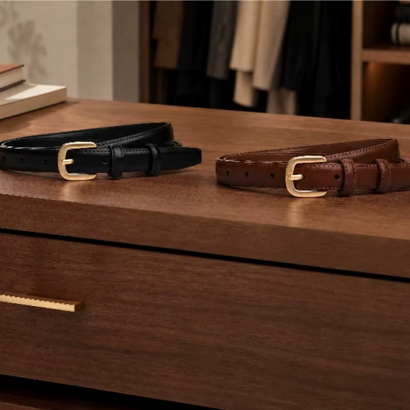Lot de 2 ceintures décontractées et tendance, au design simple et haut de gamme, avec boucle à ardillon et double boucle, idéales pour le quotidien D2-ND222