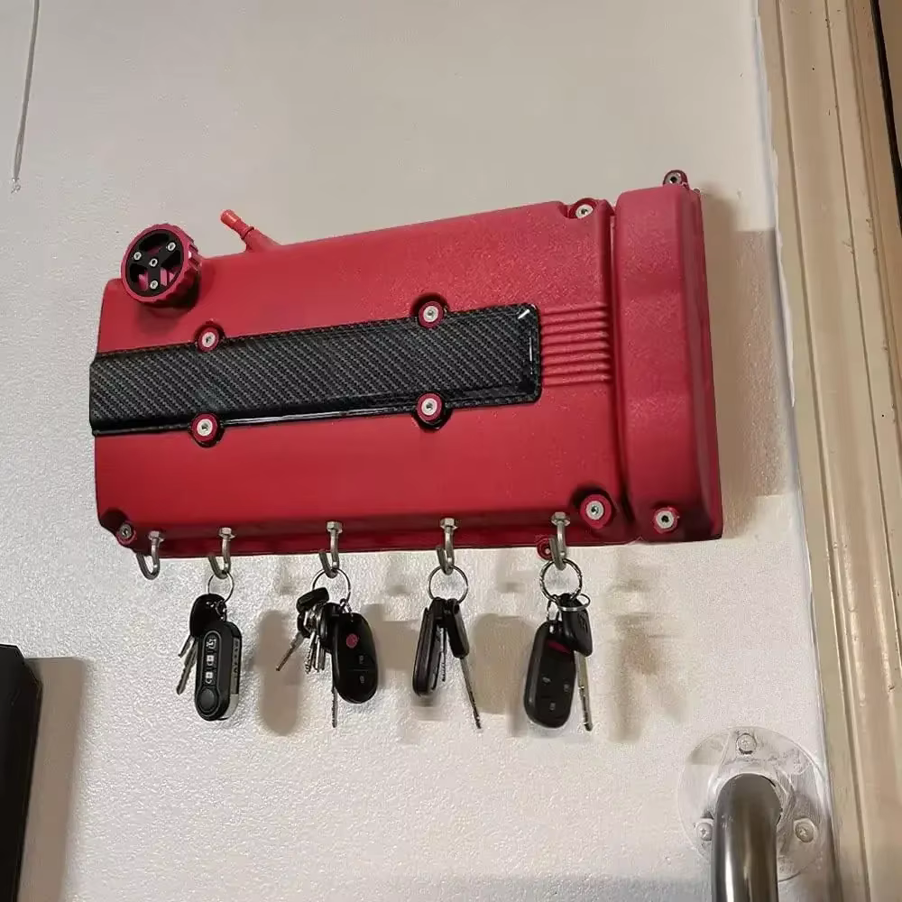 Couvercle de Valve de moteur de voiture, support mural suspendu avec 6 crochets pour décoration murale, crochets de couvercle de Valve de moteur en aluminium