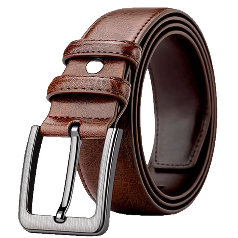 Ceinture pour homme en cuir véritable de haute qualité avec boucle