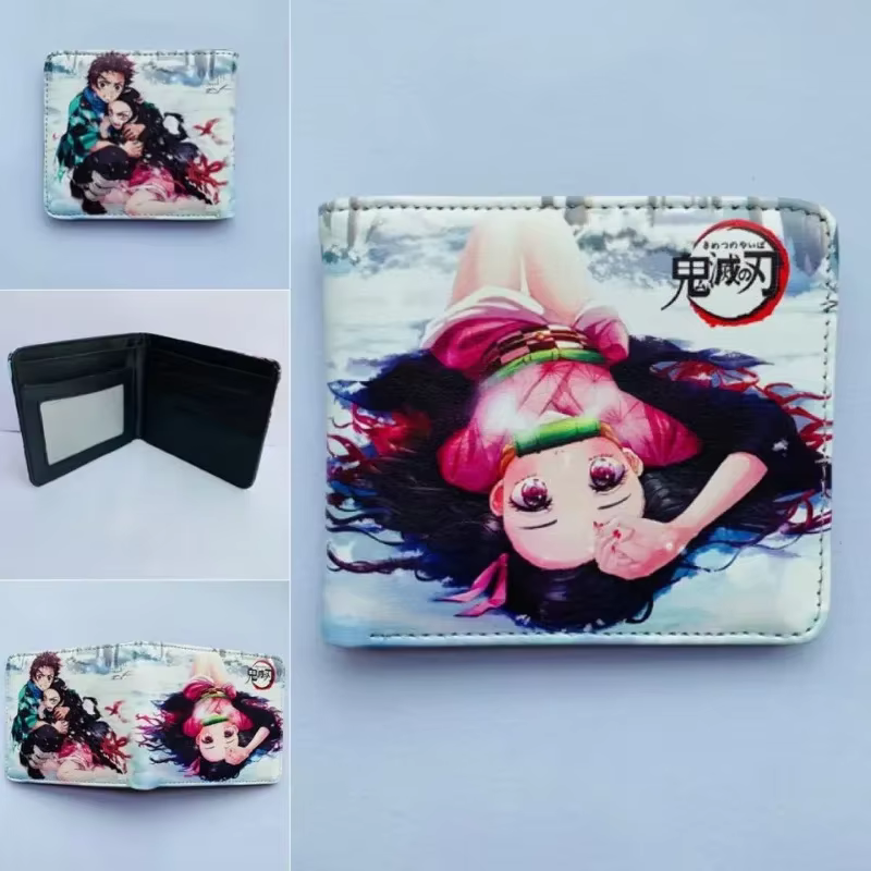 Portefeuille court pliable Anime Demon Slayer Kamado Nezuko, porte-monnaie Portable élégant et Simple, choses mignonnes pour filles et garçons