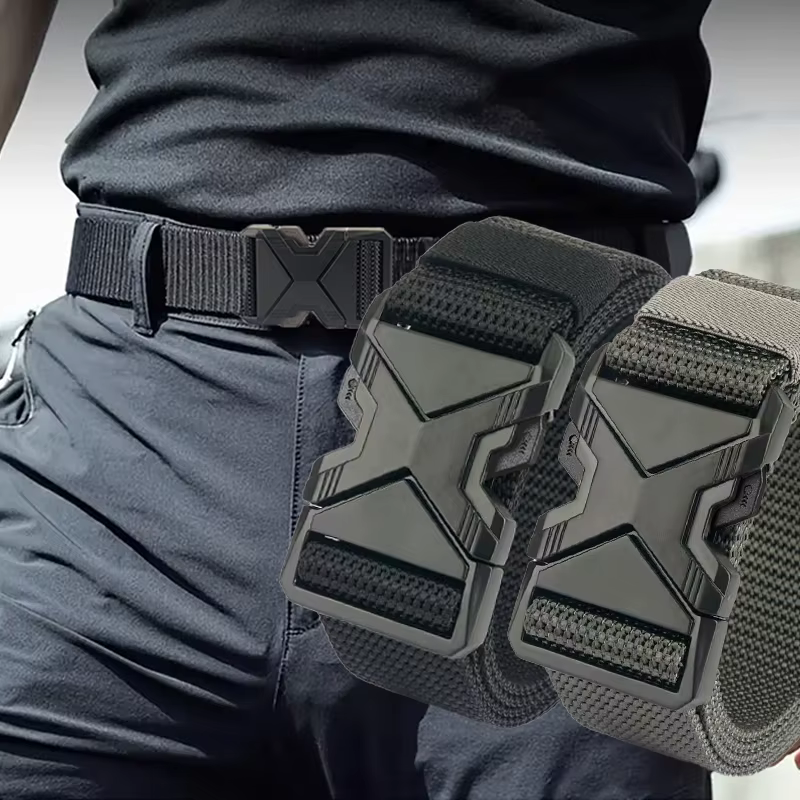 Ceinture à boucle en Nylon tressé pour hommes