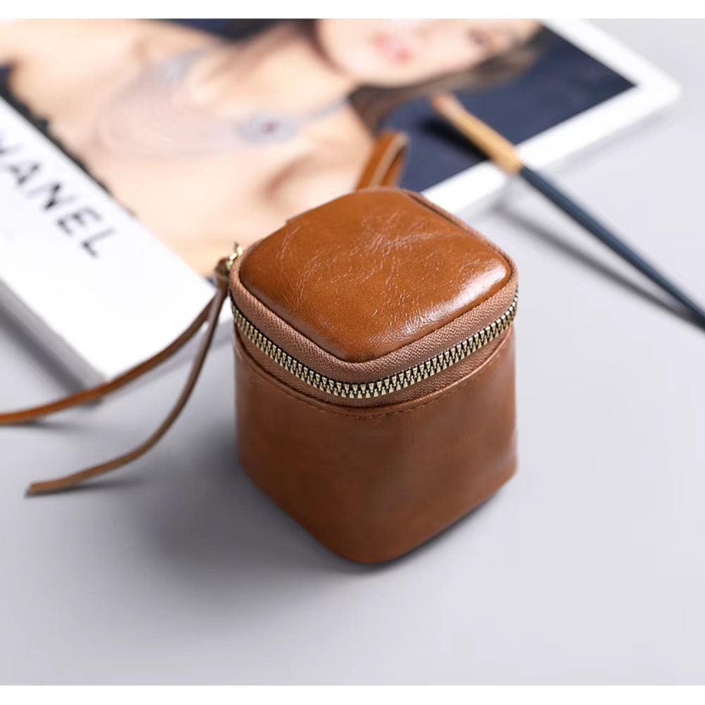 Petit porte-monnaie carré en cuir PU pour femme