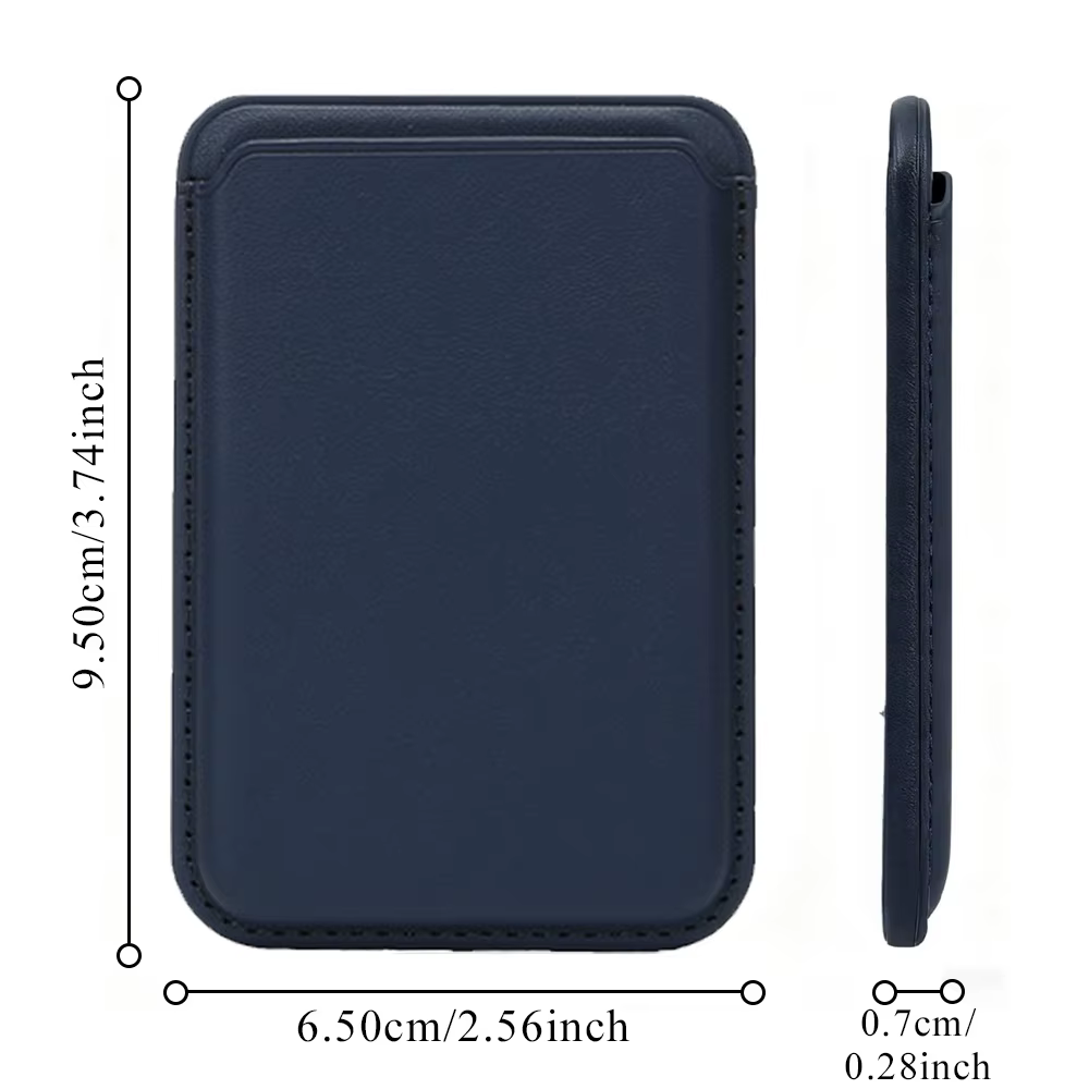 Porte-cartes bleu en cuir PU, portefeuille magnétique pour téléphone, poche amovible fine, durable et anti-rayures, motif papillon et lettres