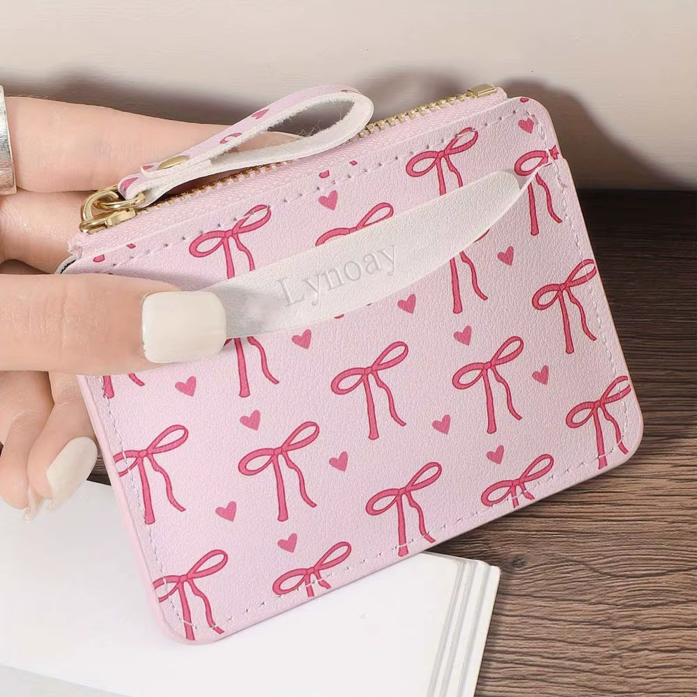 Portefeuille à nœud rose pour femmes