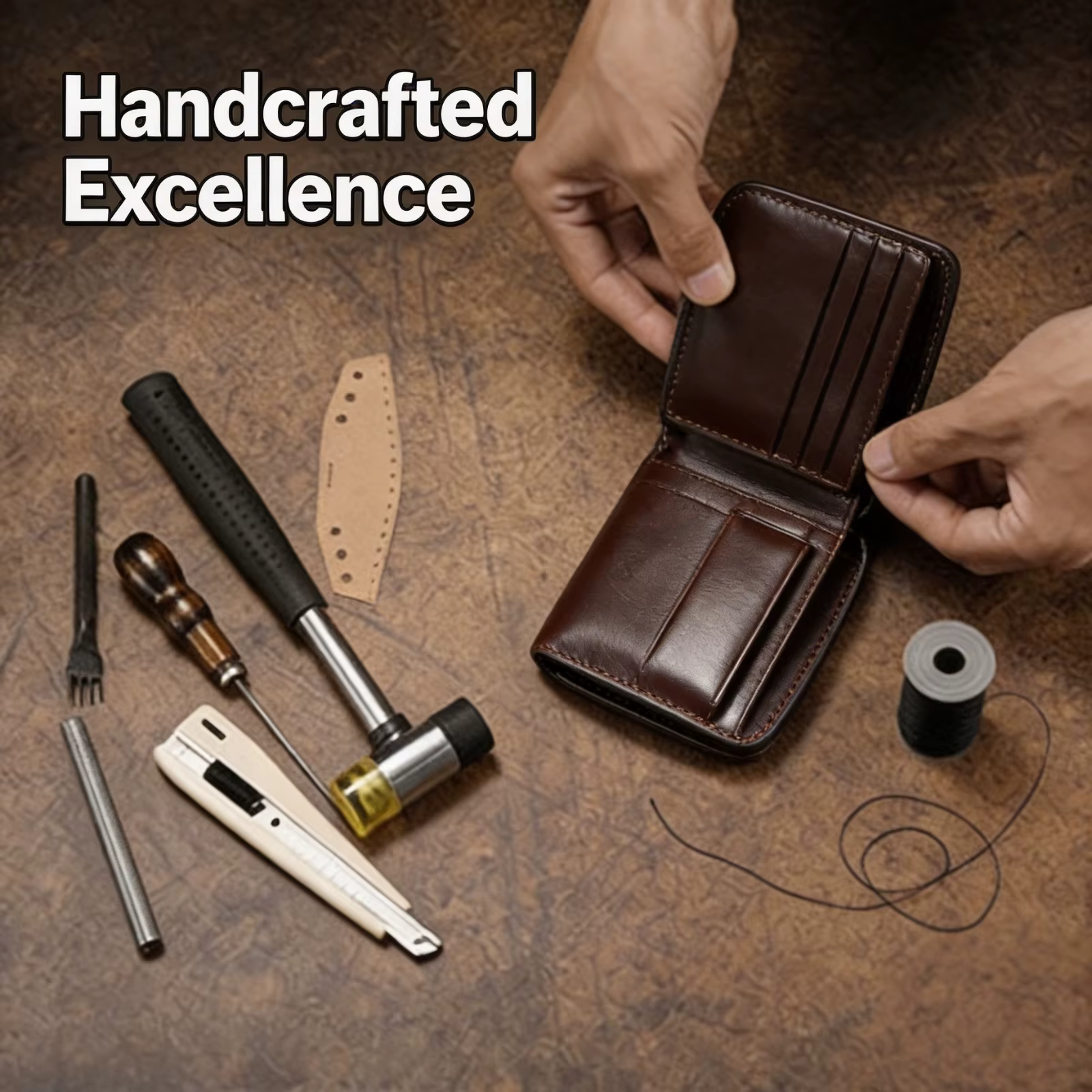 Portefeuille court pour homme CHANPINCL en cuir de vachette italien véritable de première qualité – 16 emplacements