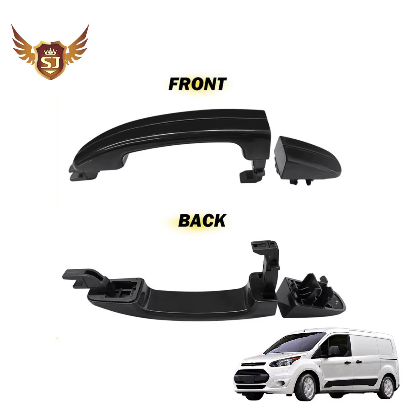 Poignée de porte extérieure noire mate pour Ford Focus Escape 2012-2017, peinte par pulvérisation, accessoires Ford