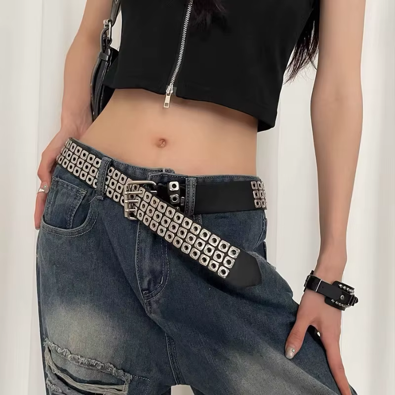 Ceinture pour femmes, perles carrées tendance