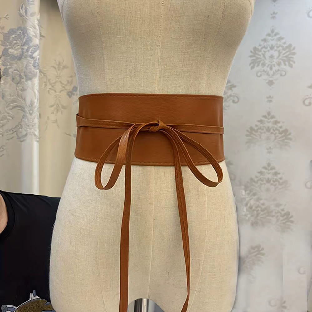 Ceinture en dentelle avec nœud pour femmes