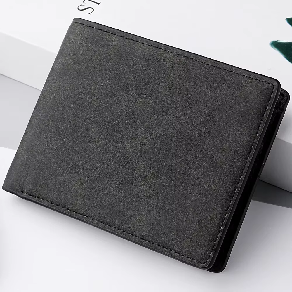 2025 nouveau portefeuille hommes véritable cuir PU mâle court fermeture éclair Simple