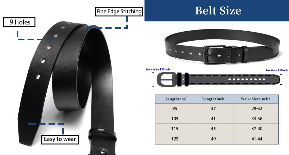 Maikun hommes tenue décontractée ceinture alliage boucle ardillon