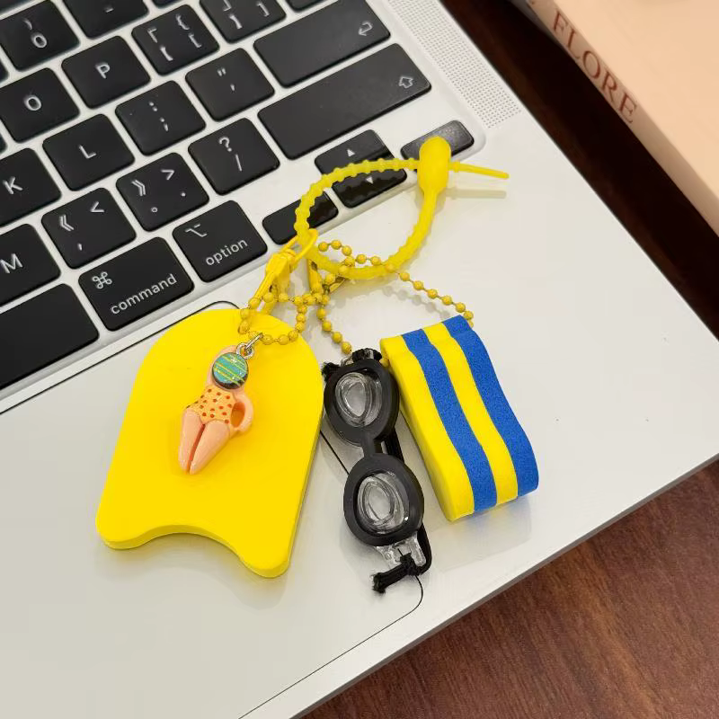Porte-clés pour bateaux, pêche, voile, surf, natation, sports nautiques, porte-clés flottant, jaune et rose, porte-clés flottant pour l'eau