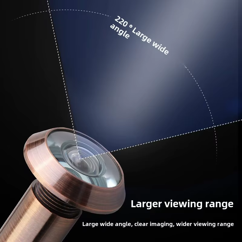 1 PCS Visière de porte 220 degrés avec lentille en verre HD grand angle, œil-magic de sécurité dissimulé, lentille en verre réglable pour quincaillerie de meubles