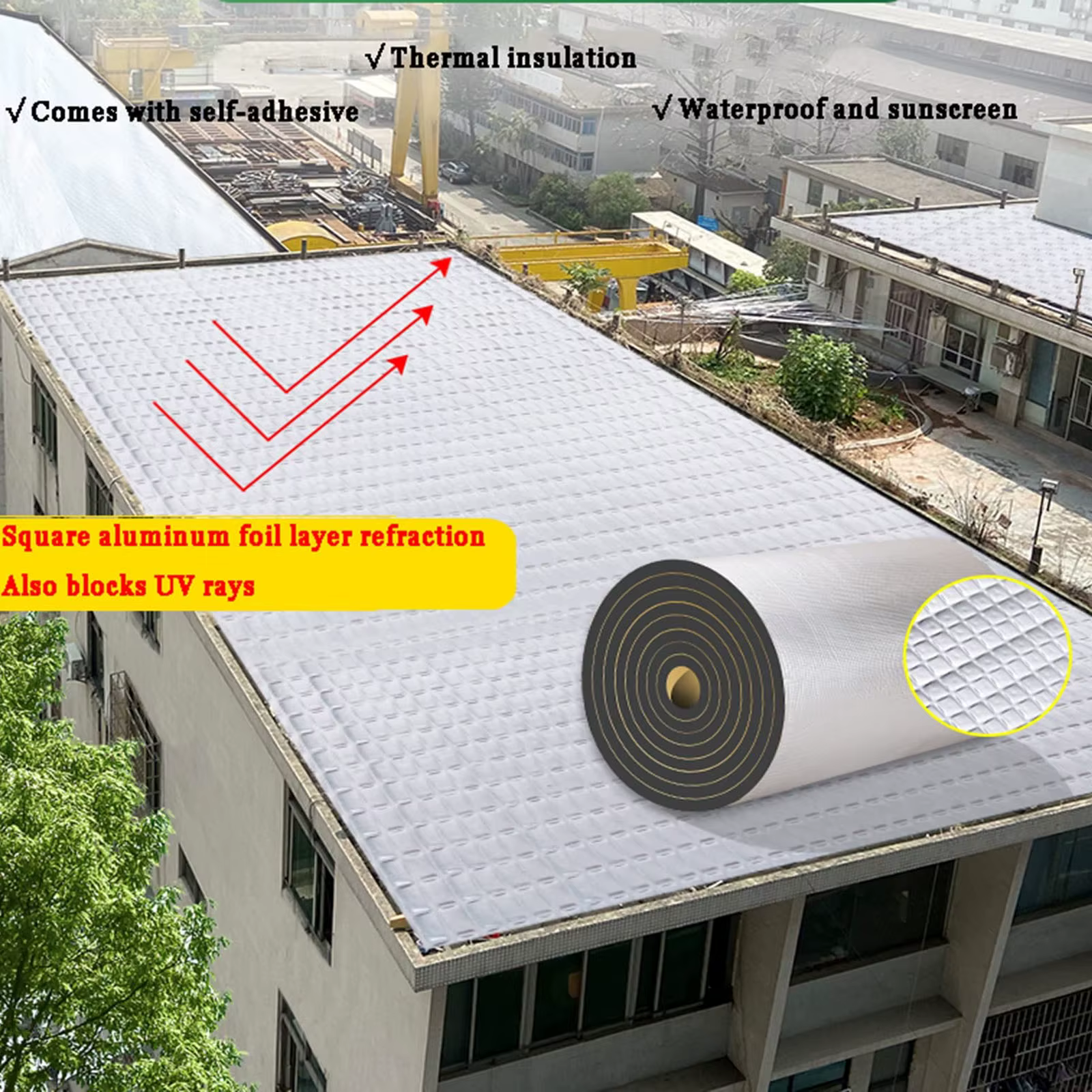 Tapis insonorisé d'isolation thermique de 10MM, barrière thermique, rouleau de mousse, mur de maison, porte au sol, réduction acoustique du bruit, panneau de maintien au chaud