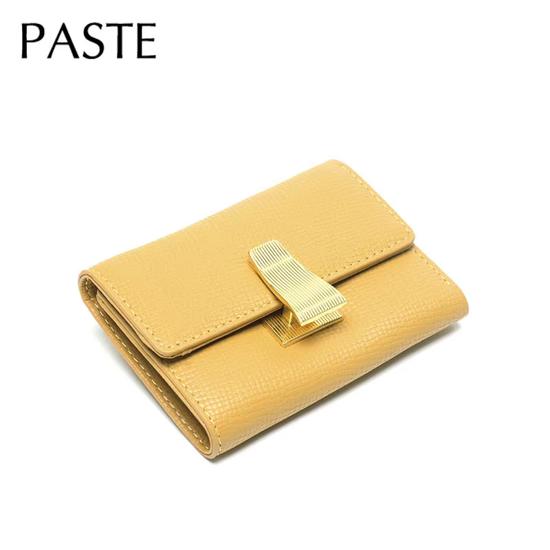 Portefeuille court en cuir de vache pour femme