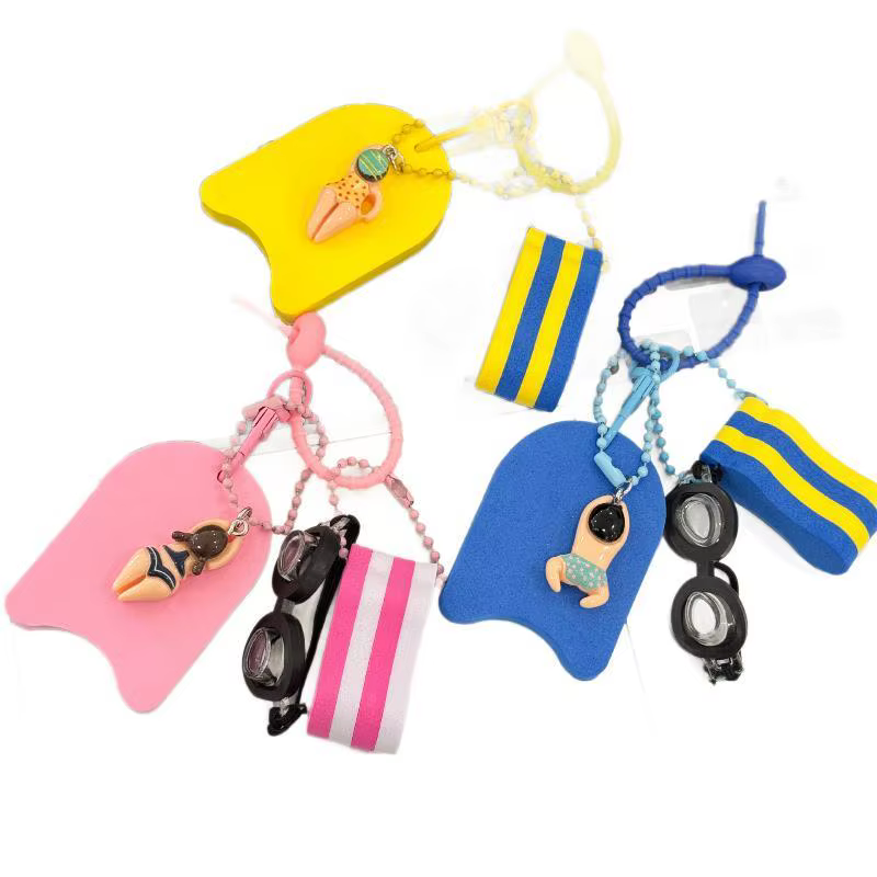 Porte-clés pour bateau, pour la pêche, la navigation, le surf, la natation, les sports nautiques, porte-clés flottant, porte-clés flottant jaune et rose