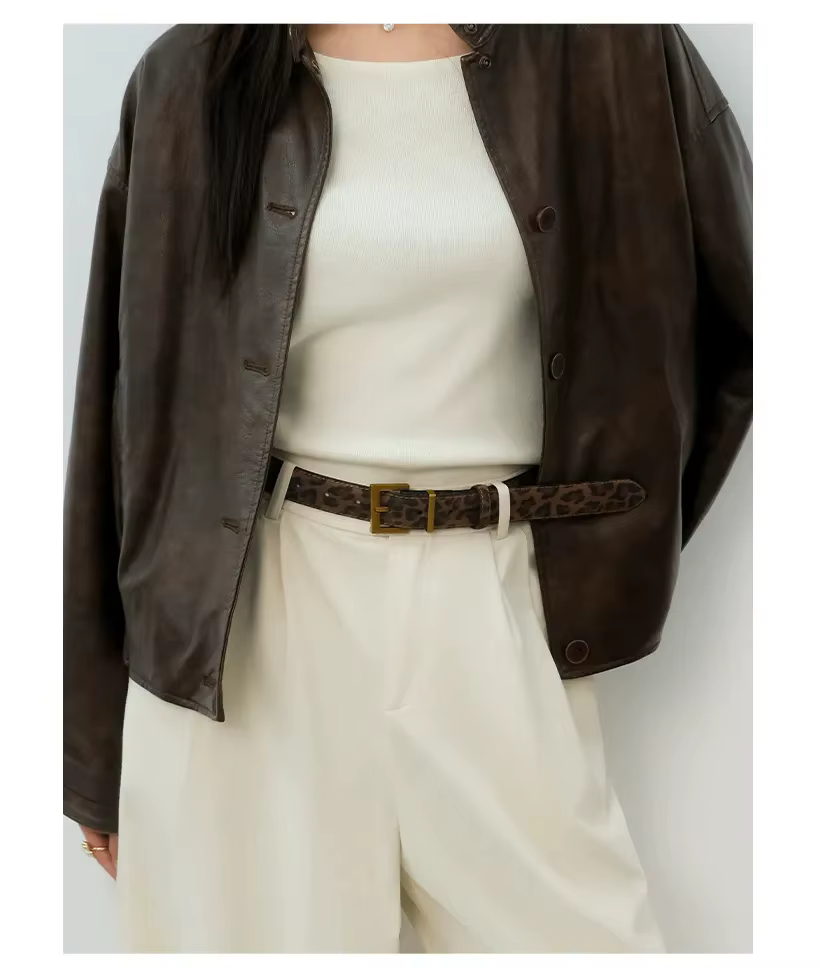 Ceinture pour femme à imprimé léopard